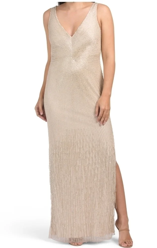 Aidan Mattox Women's Plunging V Neck Gown - Picture 1 of 15